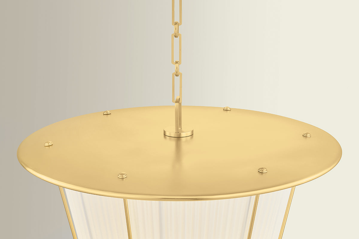 Hudson Valley Ellsworth 22" Lantern in Aged Brass, room setting 2