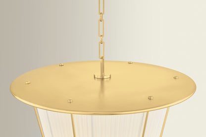 Hudson Valley Ellsworth 22" Lantern in Aged Brass, room setting 2