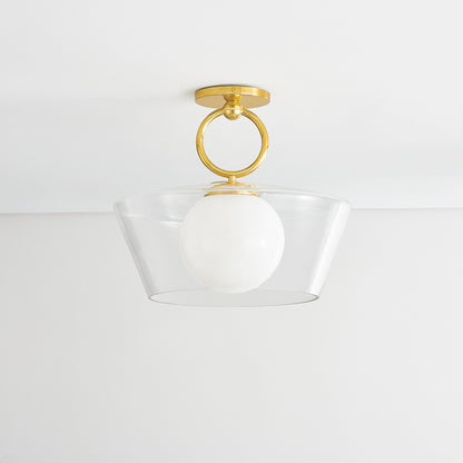 Hudson Valley Elmsford Semi-Flush Mount in Aged Brass, alternate view 1