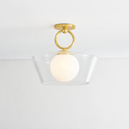 Hudson Valley Elmsford Semi-Flush Mount in Aged Brass, alternate view 2