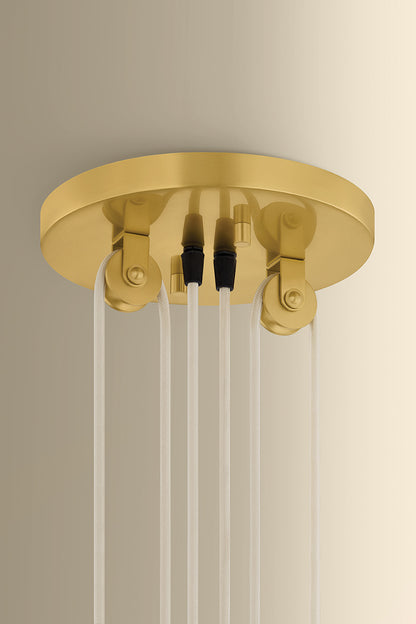 Hudson Valley Emmons Pendant in Aged Brass, room setting 2
