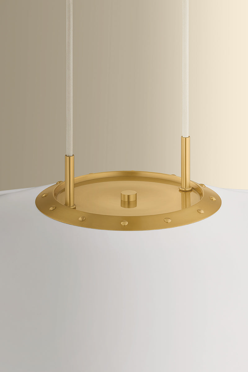 Hudson Valley Emmons Pendant in Aged Brass, room setting 3