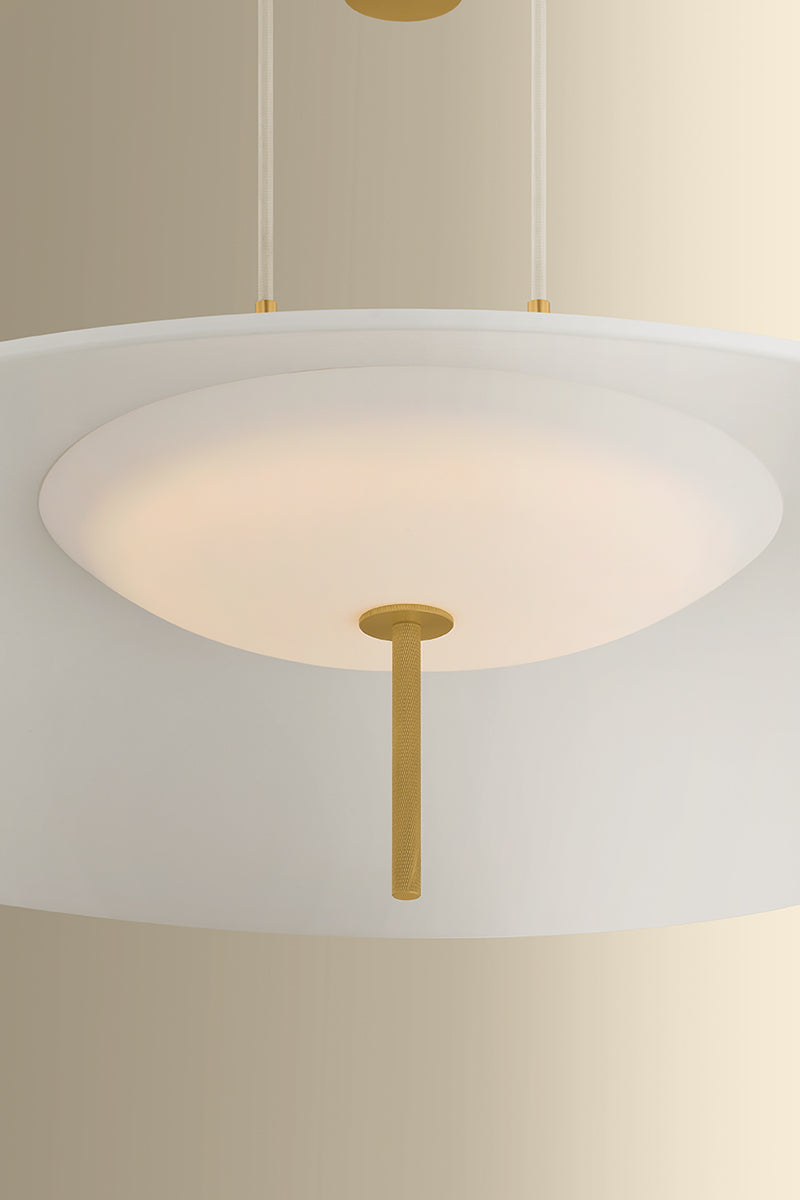 Hudson Valley Emmons Pendant in Aged Brass, room setting 4