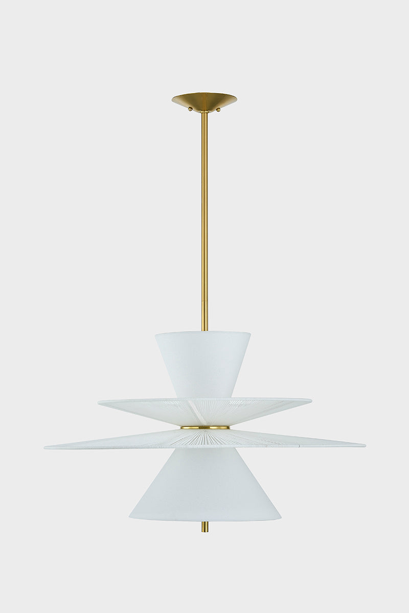 Hudson Valley Esperance 2-Light Pendant in Aged Brass, room setting 1