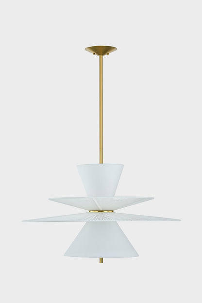 Hudson Valley Esperance 2-Light Pendant in Aged Brass, room setting 1