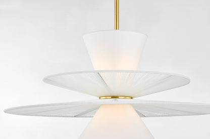 Hudson Valley Esperance 2-Light Pendant in Aged Brass, room setting 2