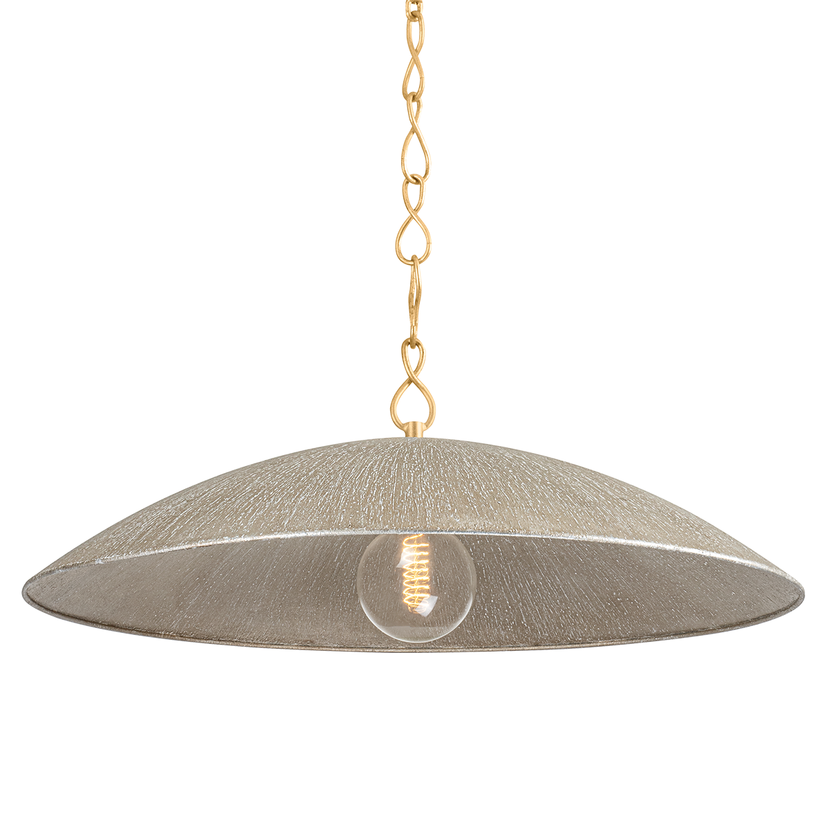 Hudson Valley Eve 32" Pendant Vintage Gold Leaf/Textured Warm Silver Leaf