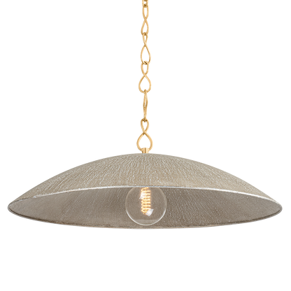 Hudson Valley Eve 32" Pendant Vintage Gold Leaf/Textured Warm Silver Leaf