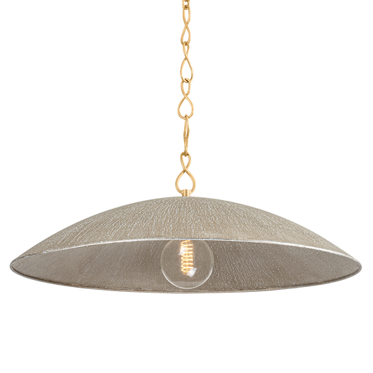 Hudson Valley Eve 32" Pendant Vintage Gold Leaf/Textured Warm Silver Leaf