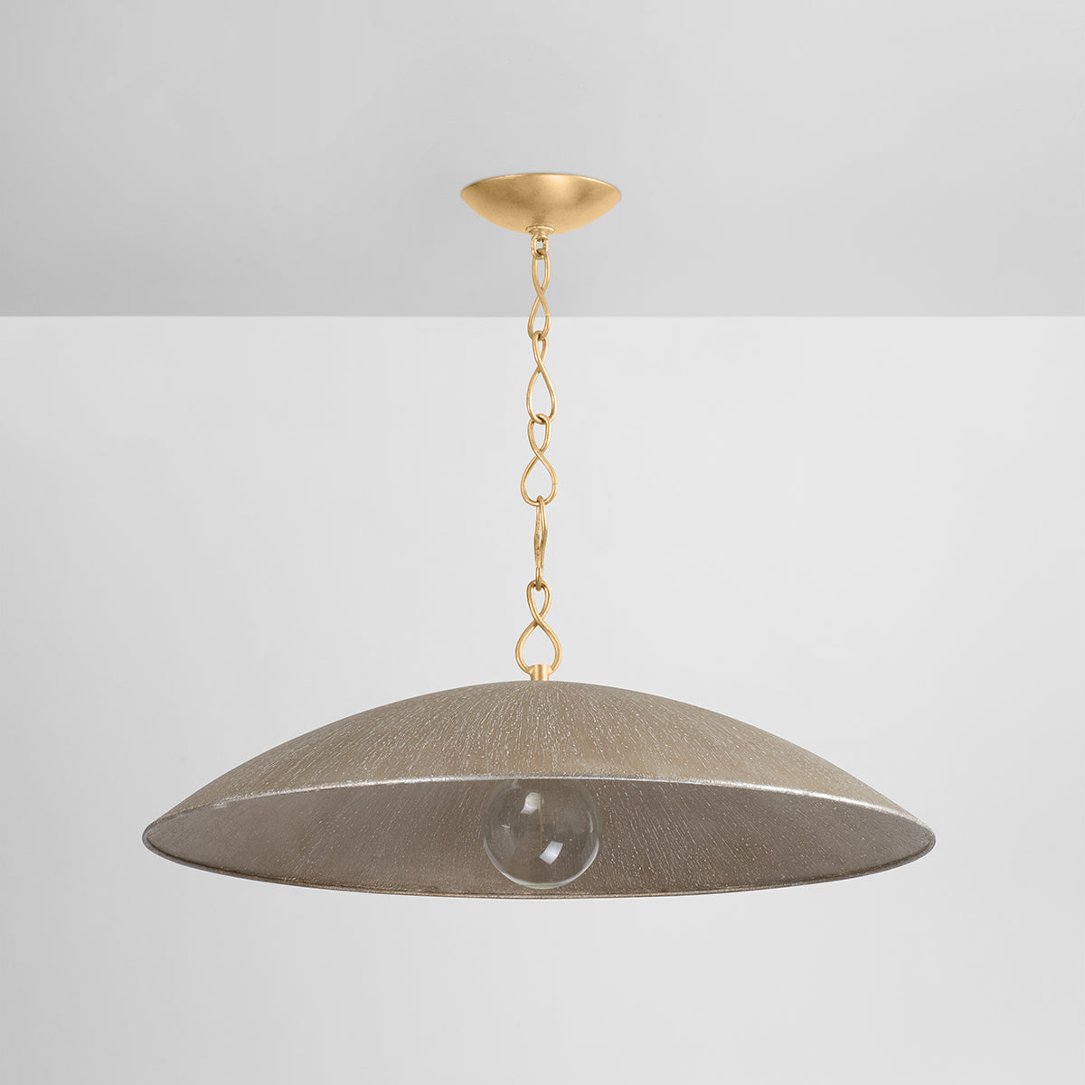 Hudson Valley Eve 32" Pendant Vintage Gold Leaf/Textured Warm Silver Leaf detail view 1