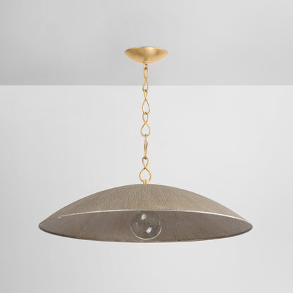 Hudson Valley Eve 32" Pendant Vintage Gold Leaf/Textured Warm Silver Leaf detail view 1