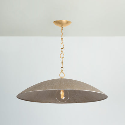 Hudson Valley Eve 32" Pendant Vintage Gold Leaf/Textured Warm Silver Leaf detail view 2