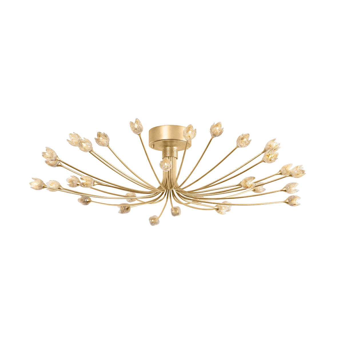 Hudson Valley Falkirk 30-Light Semi-Flush Mount Vintage Gold Leaf
