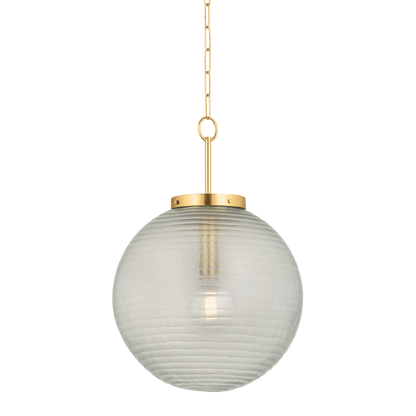 Hudson Valley Falls Mills 20" Pendant Aged Brass