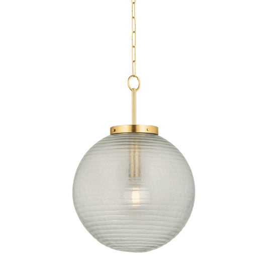 Hudson Valley Falls Mills 20" Pendant Aged Brass