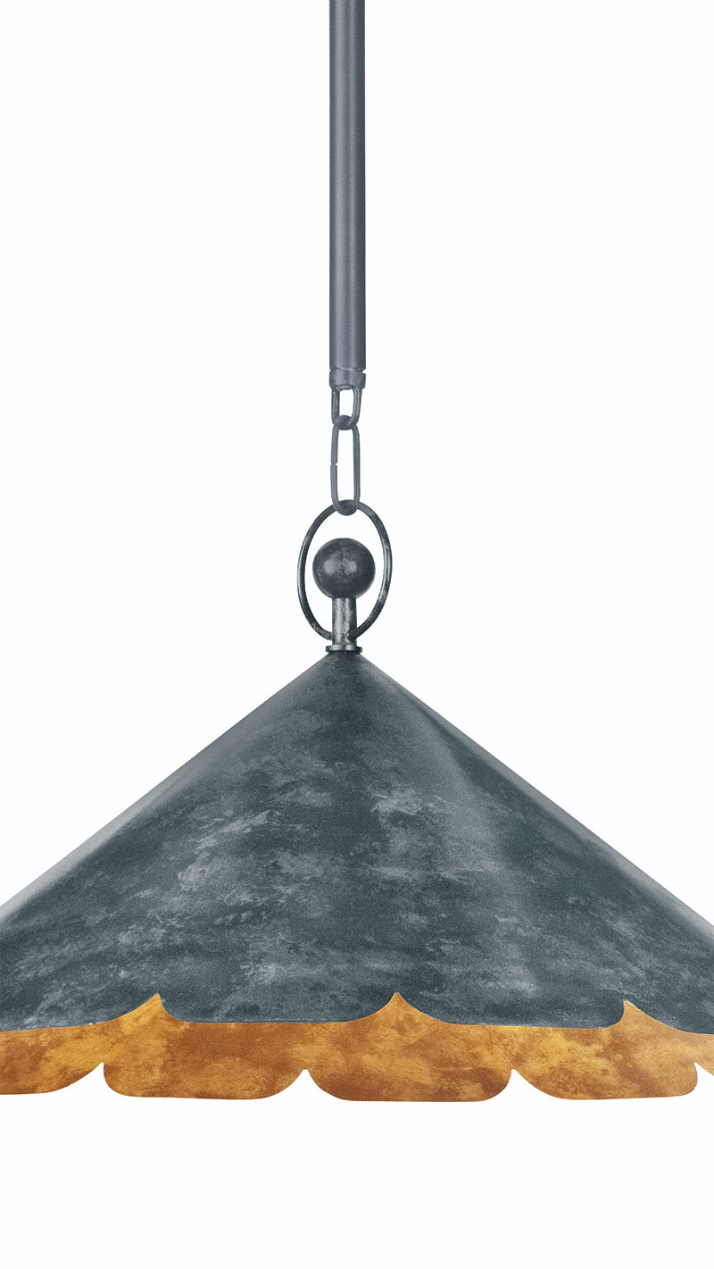 Hudson Valley Folly Beach 20.75" Pendant in Verdigris, room setting 2