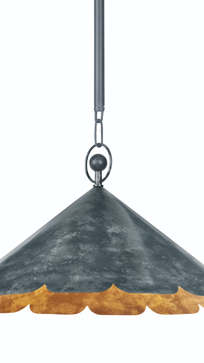 Hudson Valley Folly Beach 20.75" Pendant in Verdigris, room setting 2