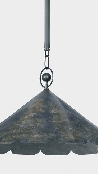Hudson Valley Folly Beach 20.75" Pendant in Verdigris, room setting 3