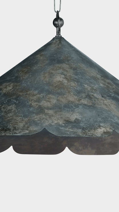 Hudson Valley Folly Beach 32" Pendant in Verdigris, room setting 2
