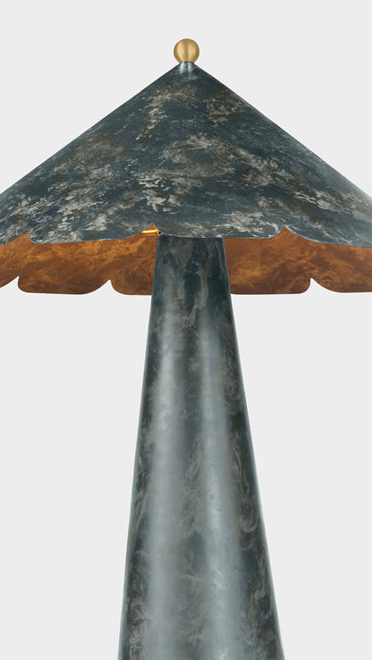Hudson Valley Folly Beach Table Lamp in Verdigris, room setting 2