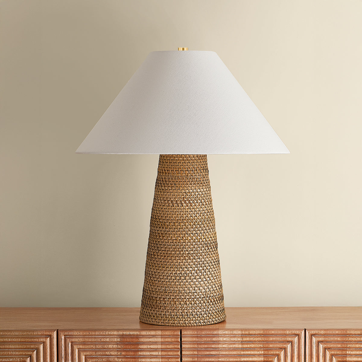 Hudson Valley Forest Heights Table Lamp in Aged Brass, alternate view 1