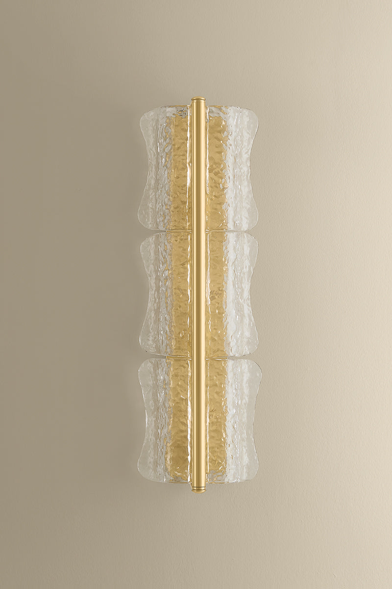 Hudson Valley Fosterdale 3-Light Wall Sconce in Aged Brass, room setting 2