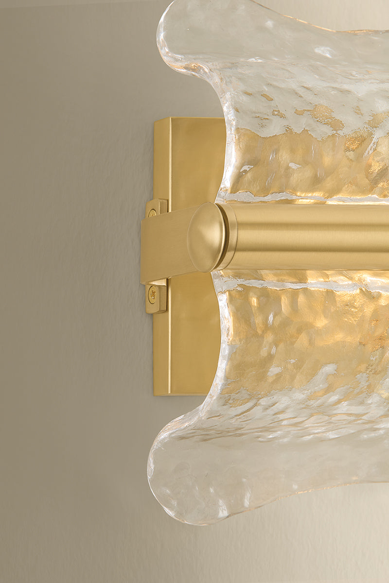 Hudson Valley Fosterdale 3-Light Wall Sconce in Aged Brass, room setting 5