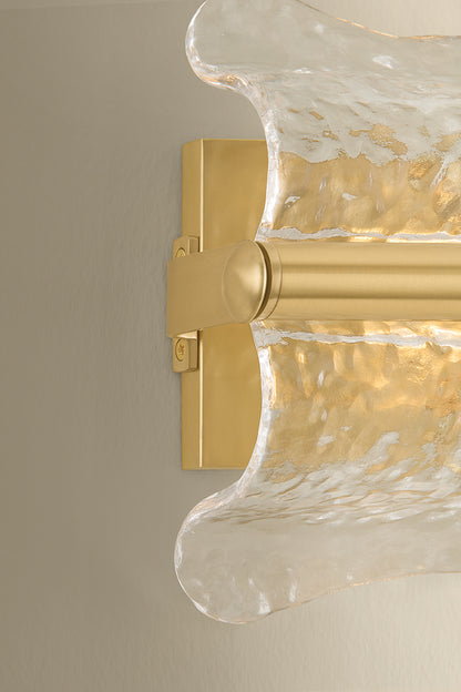 Hudson Valley Fosterdale 3-Light Wall Sconce in Aged Brass, room setting 5