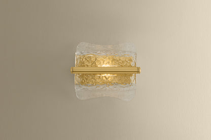 Hudson Valley Fosterdale Wall Sconce in Aged Brass, room setting 1