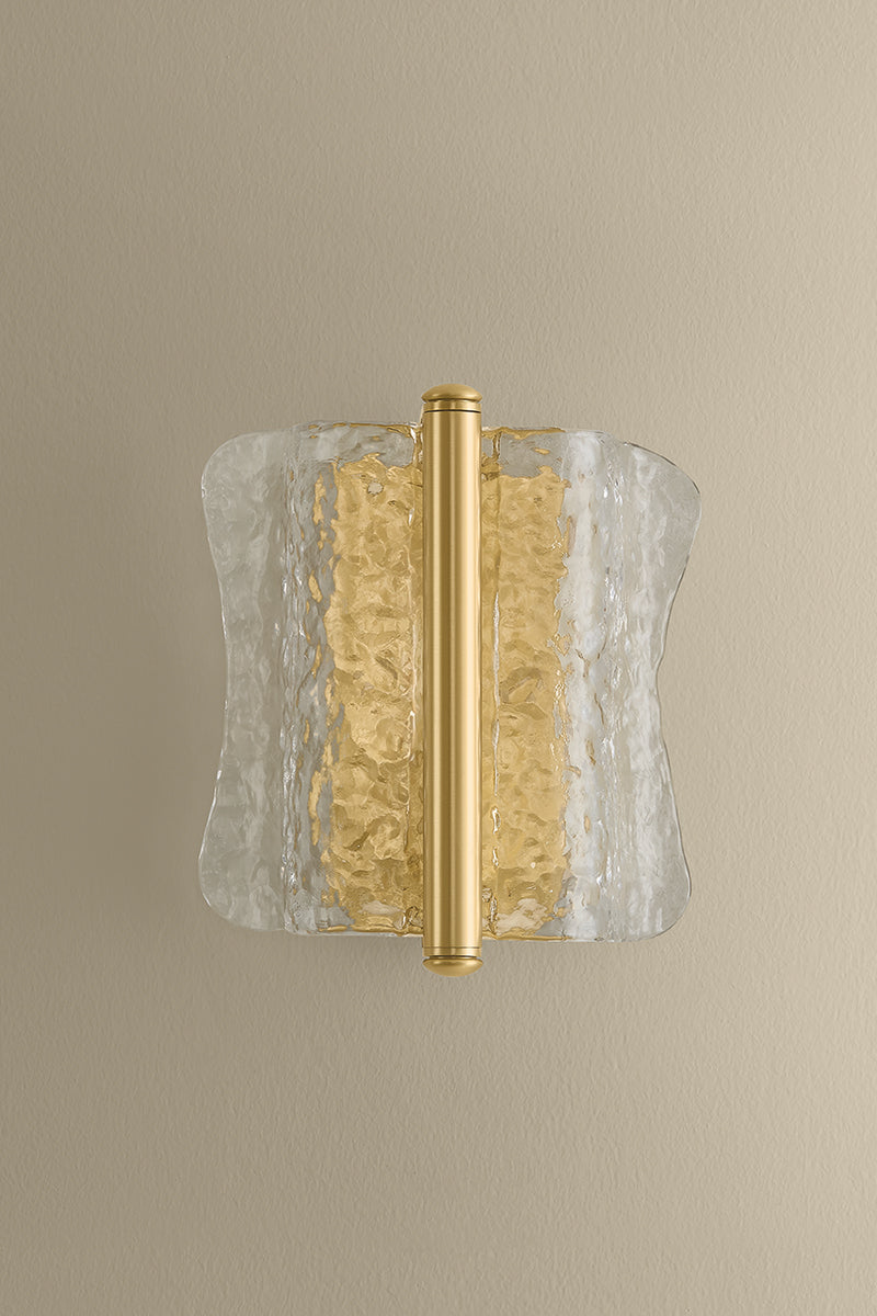 Hudson Valley Fosterdale Wall Sconce in Aged Brass, room setting 2