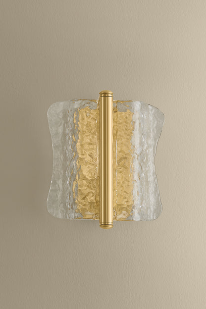 Hudson Valley Fosterdale Wall Sconce in Aged Brass, room setting 2