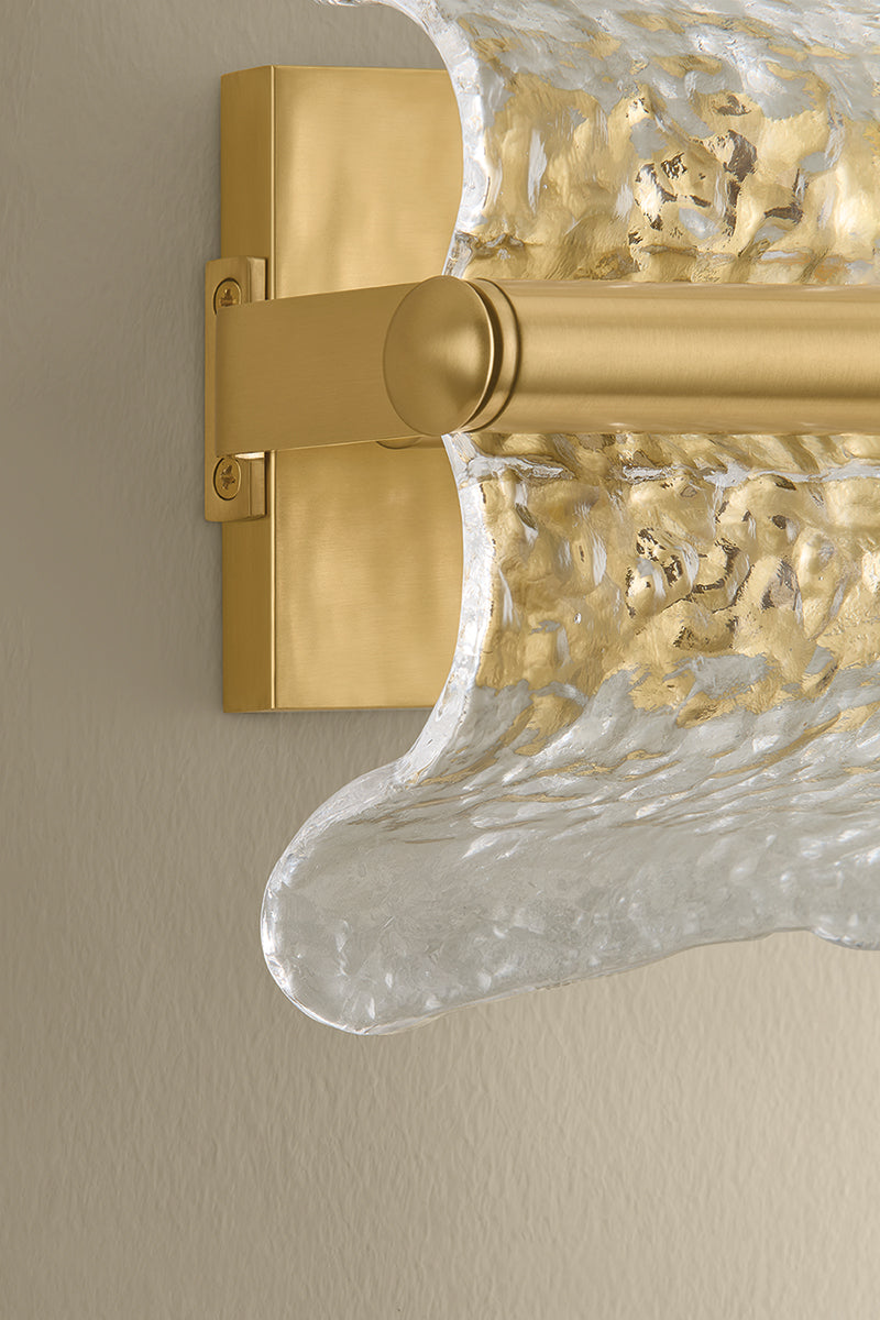 Hudson Valley Fosterdale Wall Sconce in Aged Brass, room setting 3