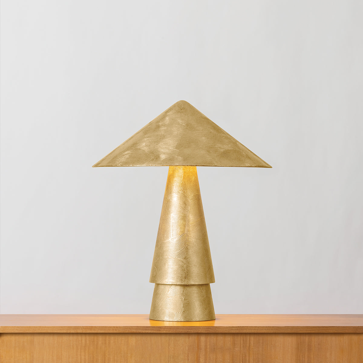 Hudson Valley Foxton Table Lamp in Vintage Gold Leaf, alternate view 1