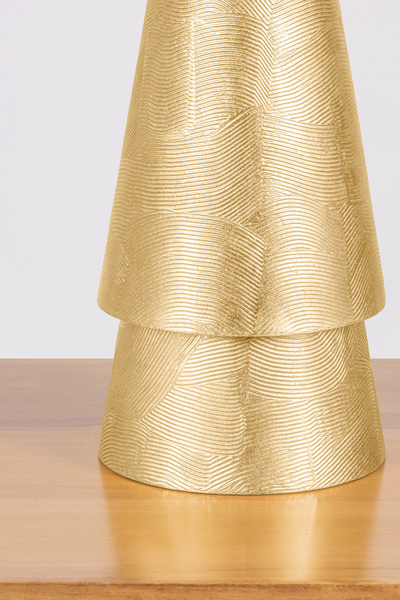 Hudson Valley Foxton Table Lamp in Vintage Gold Leaf, room setting 1