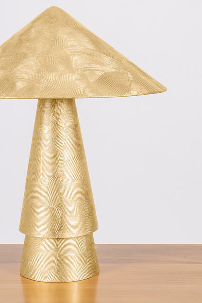 Hudson Valley Foxton Table Lamp in Vintage Gold Leaf, room setting 2