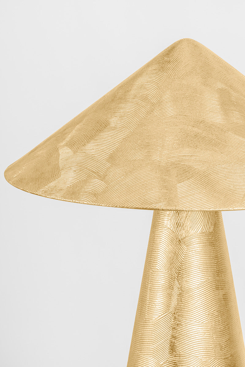 Hudson Valley Foxton Table Lamp in Vintage Gold Leaf, room setting 4
