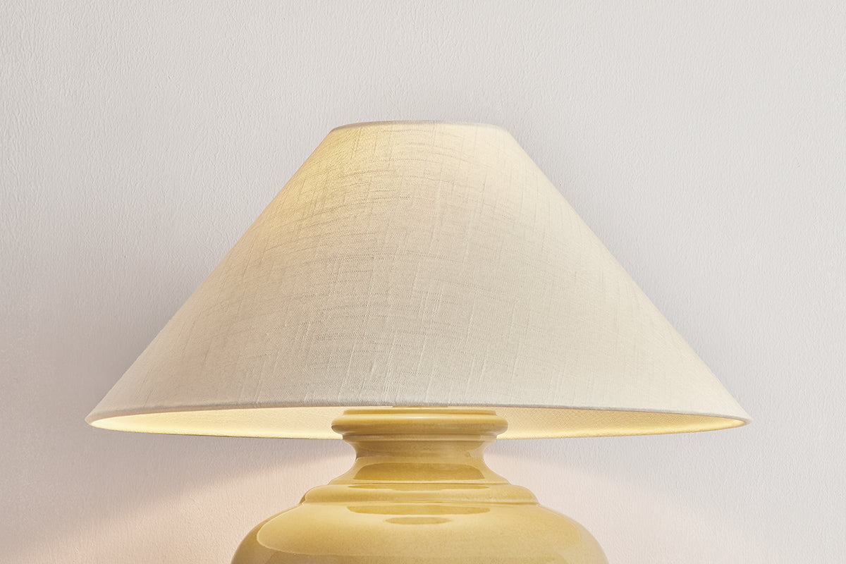 Hudson Valley French Ridge Table Lamp in Aged Brass, room setting 1