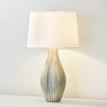 Hudson Valley Galloway Table Lamp in Aged Brass / Ceramic Coastal Green, alternate view 2