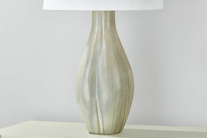 Hudson Valley Galloway Table Lamp in Aged Brass / Ceramic Coastal Green, room setting 1