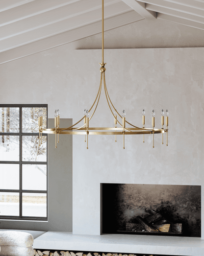 Hudson Valley Gates Chandelier Brass 50.5"W x 31.75"H