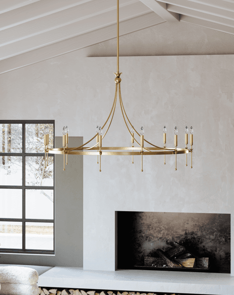 Hudson Valley Gates Chandelier Brass 50.5"W x 31.75"H