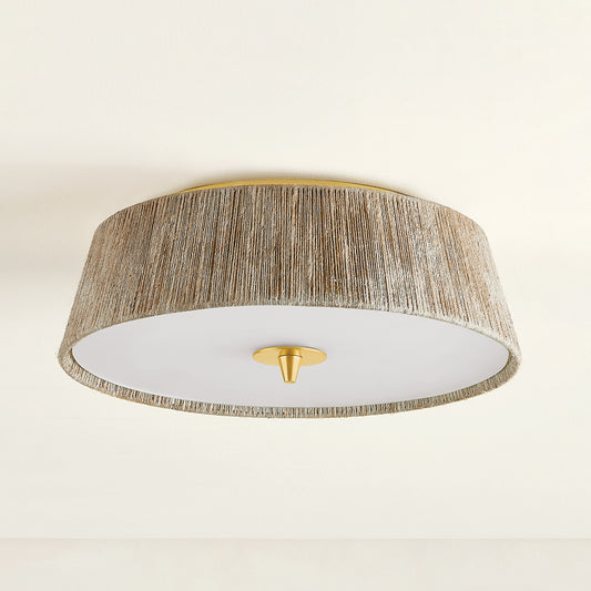 Hudson Valley George 3-Light Semi-Flush Mount in Aged Brass, alternate view 1