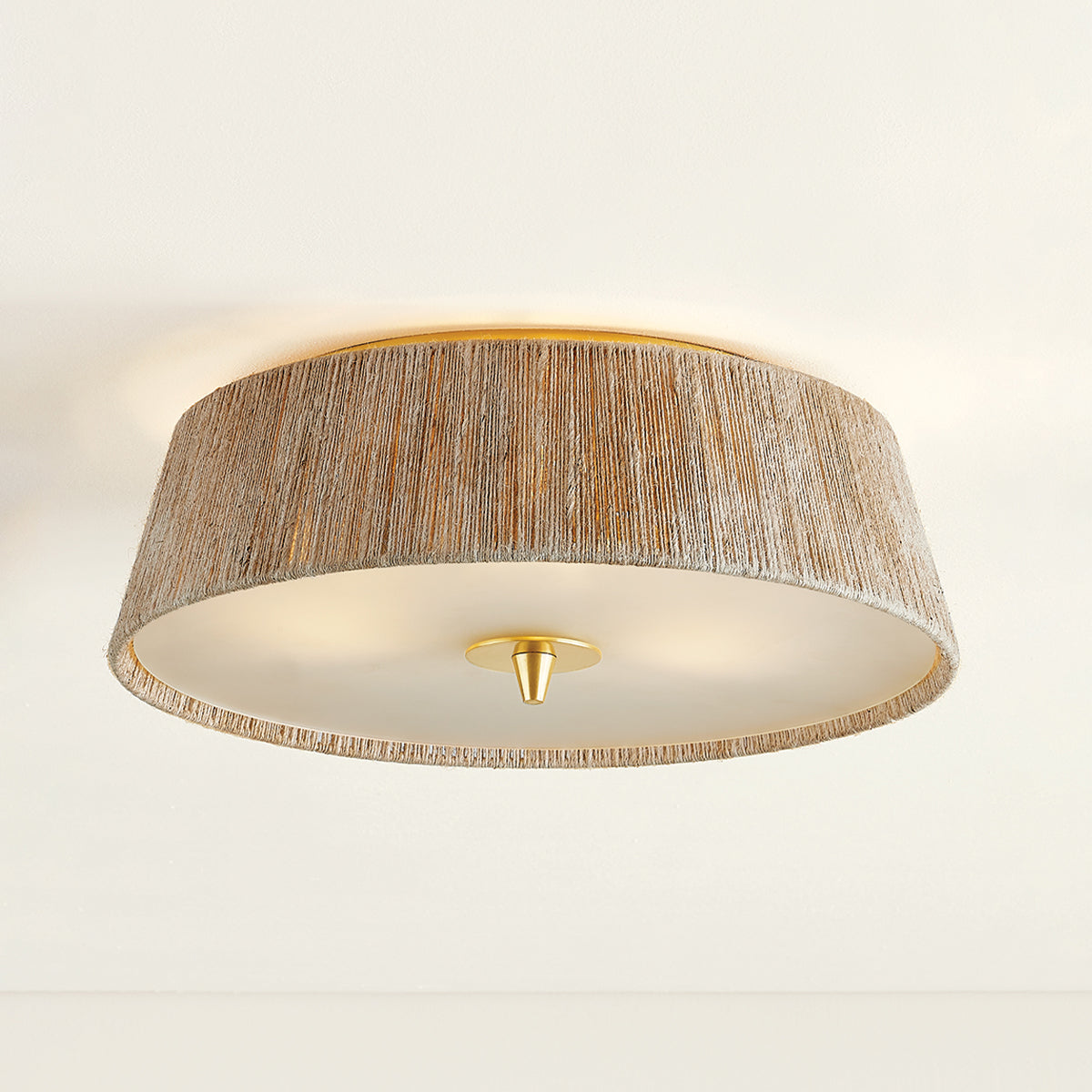 Hudson Valley George 3-Light Semi-Flush Mount in Aged Brass, alternate view 2