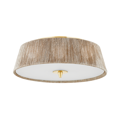 Hudson Valley George 3-Light Semi-Flush Mount Aged Brass