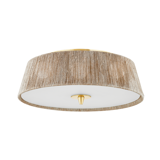 Hudson Valley George 3-Light Semi-Flush Mount Aged Brass