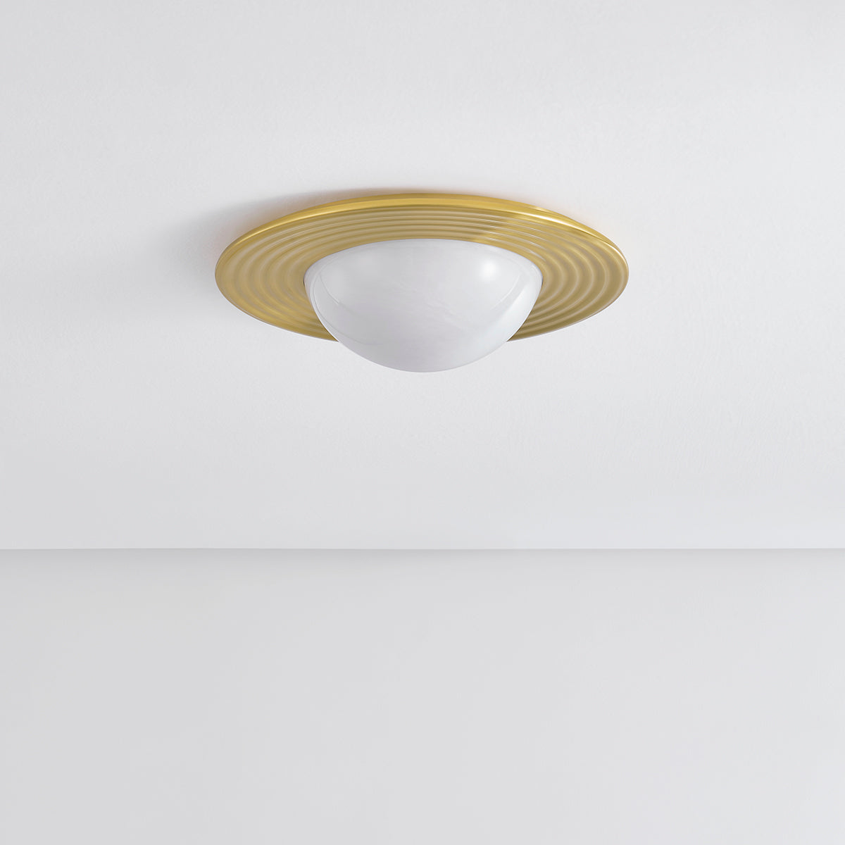 Hudson Valley Geraldton 15.75" Flush Mount Aged Brass detail view 1