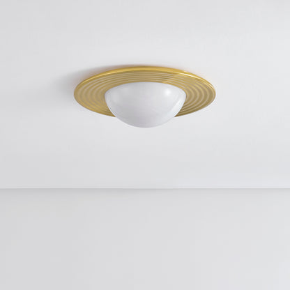 Hudson Valley Geraldton 15.75" Flush Mount Aged Brass detail view 1