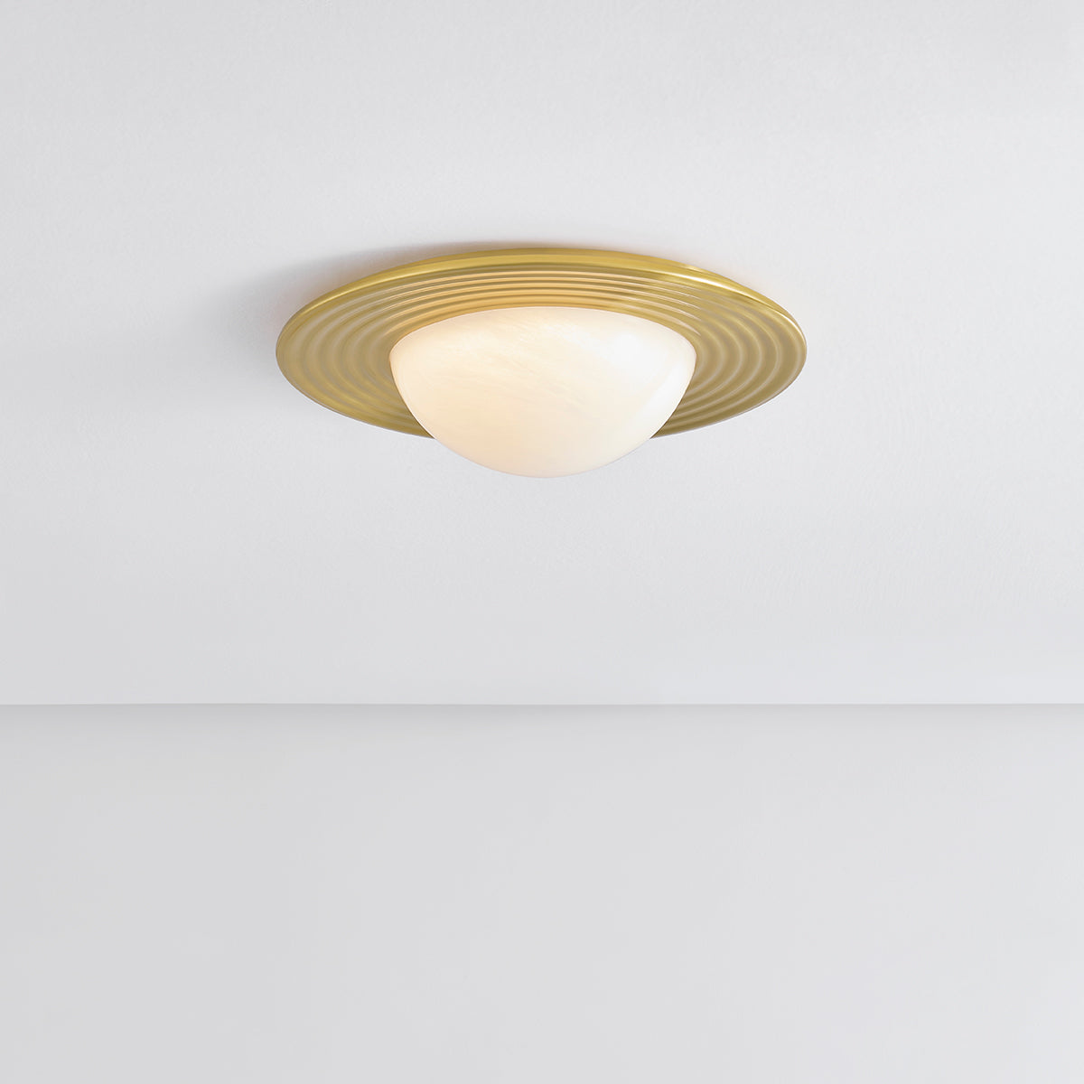 Hudson Valley Geraldton 15.75" Flush Mount Aged Brass detail view 2