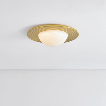 Hudson Valley Geraldton 15.75" Flush Mount Aged Brass detail view 2