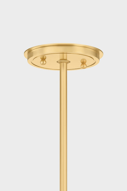 Hudson Valley Gerhard 3-Light Pendant in Aged Brass, room setting 1